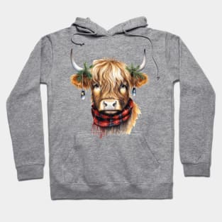 Christmas Highland Cow Hoodie